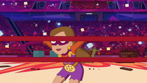 a cartoon of a woman in a superhero costume