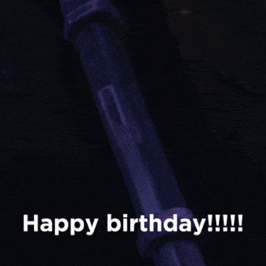 a picture of a woman holding a pole with the words happy birthday on it