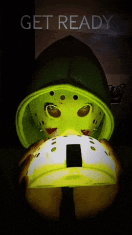 a person wearing a green helmet with the word get ready on the bottom right