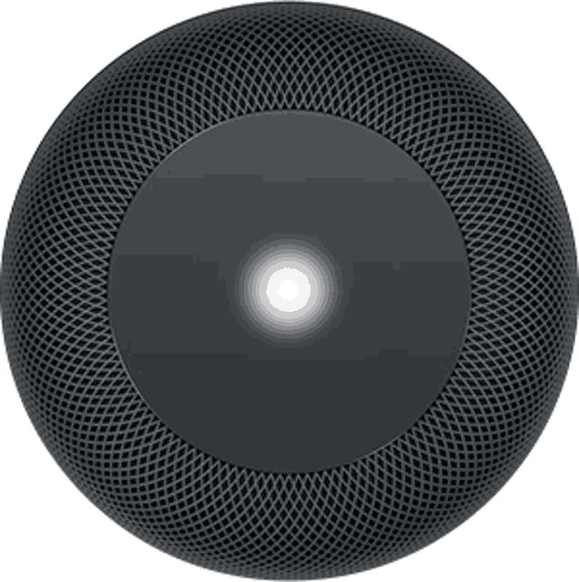 a black speaker with a white light coming out of the center