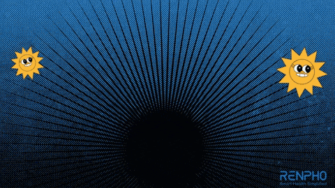 a blue background with renpho written on the bottom