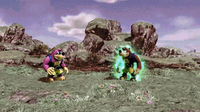 Banjo And Kazooie Fight GIF - Banjo And Kazooie Fight Attack GIFs
