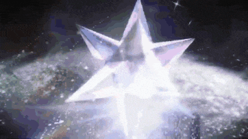 a glowing star is surrounded by a galaxy in a dark space .