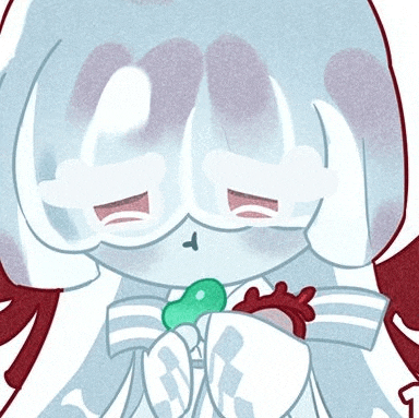 a close up of a cartoon character with a heart in her hand .