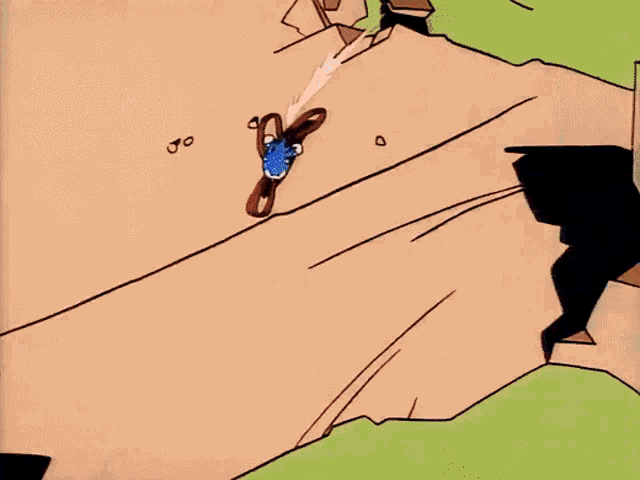 a cartoon of sonic the hedgehog running on a hill