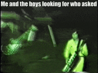 a group of people standing on a stage with the words me and the boys looking for who asked above them