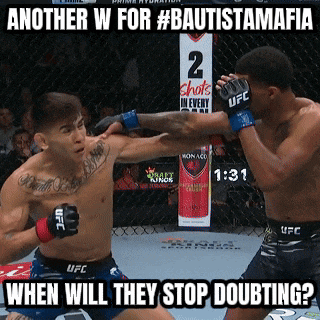 two men are fighting in a cage with the caption another w for #bautistamafia