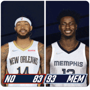 New Orleans Pelicans (83) Vs. Memphis Grizzlies (93) Third-fourth Period Break GIF - Nba Basketball Nba 2021 GIFs