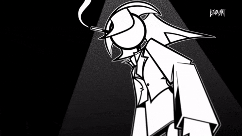 a black and white drawing of a cartoon character with the word literary on the bottom
