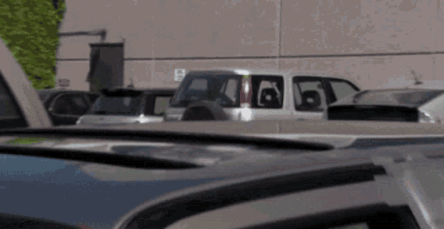 a parking lot with a sign that says no parking on it