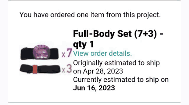 you have ordered one item from this project full-body set ( 7 + 3 ) - qty 1