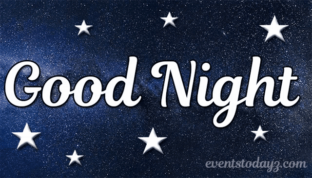 a picture of a night sky with stars and the words good night