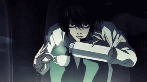 Letter L Coffee GIF - Letter L Coffee Death Note GIFs