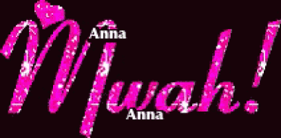 the name anna is written in pink and white on a black background