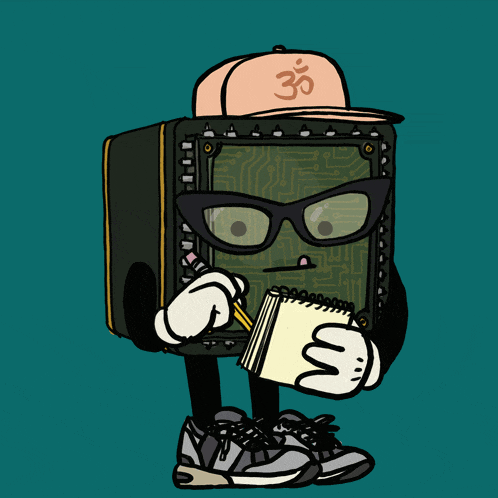 a cartoon character wearing a hat that has the number 35 on it