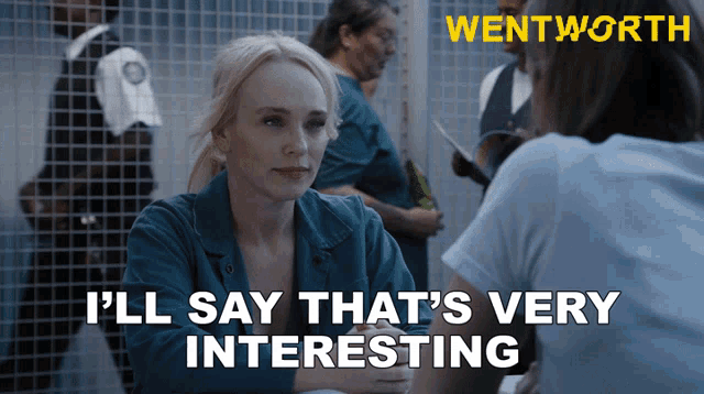 a poster for wentworth shows a woman in a jail cell talking to another woman