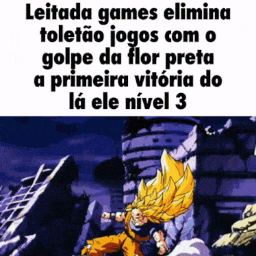 a picture of a cartoon character with the words leitada games elimina