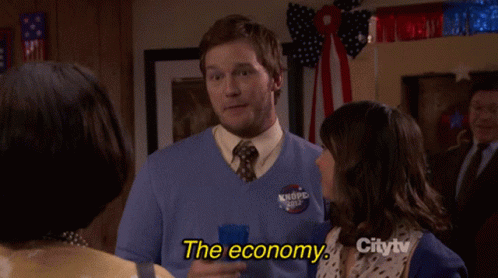 Andy Dwyer Andy And Aprils Fancy Party GIF - Andy Dwyer Andy And Aprils Fancy Party The Economy GIFs