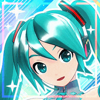 a close up of hatsune miku 's face in a video game with headphones on .