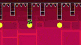 a video game scene with yellow balls and a green butterfly