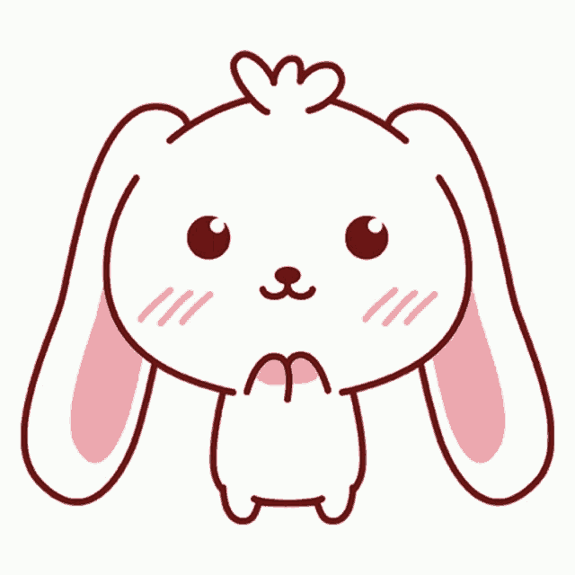 a cartoon rabbit with pink hearts around its eyes