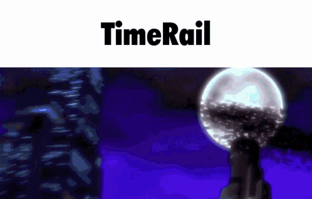 a picture of a woman standing in front of a full moon with the words timerail below her
