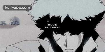 a black and white drawing of cowboy bebop smoking a cigarette with his eyes closed .