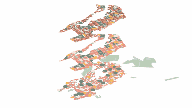 a map of a city with a lot of squares and dots