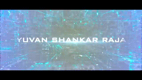 a blue background with the name yuvan shankar raja written on it