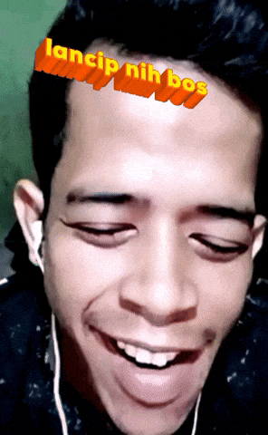 a man 's face is shown with the words lancip nih bos on his forehead