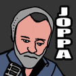 a cartoon drawing of a man with a beard and the name joppa on the bottom