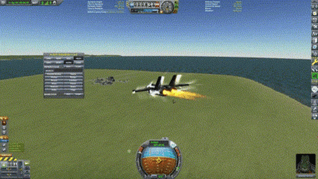a computer screen shows a rocket taking off from a runway