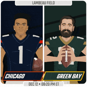 a chicago and green bay football game is scheduled for december 12 at 8:20 pm et