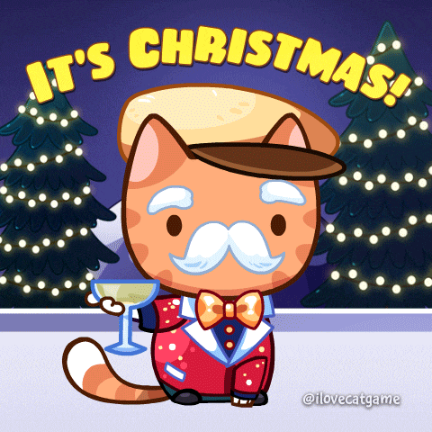 a cat in a tuxedo holding a glass of wine with the words it 's christmas below it