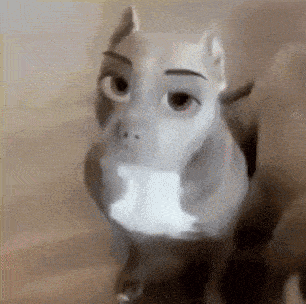a black and white painting of a dog with a human face on it .