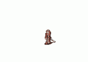 a pixel art of a group of people fighting with swords .