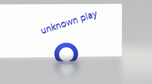 a blue and white ball is standing in front of a white board that says unknown pv