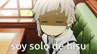 a cartoon character with the words soy solo de hisu