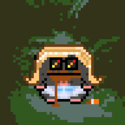 a pixel art of a hamster with sunglasses and a cigarette in its mouth