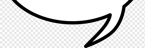 a black and white drawing of a speech bubble with an arrow pointing up .