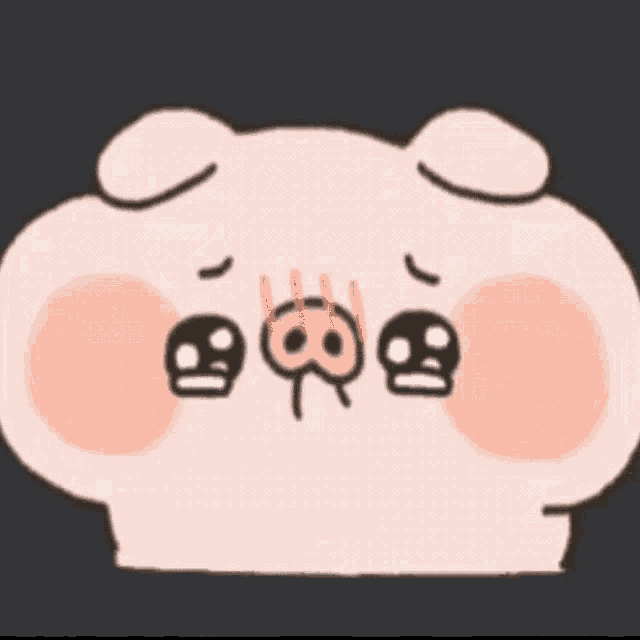 a cartoon pig with a skull on its nose
