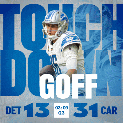a poster that says touch down goff at the top
