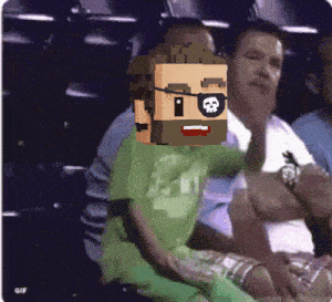 a pixelated image of a man with a pirate eye patch