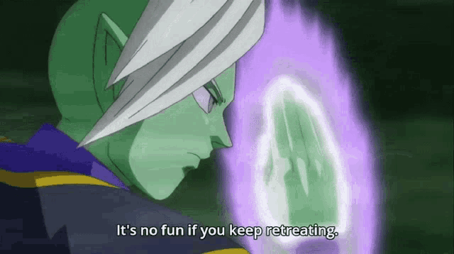 a cartoon character says it 's no fun if you keep retreading