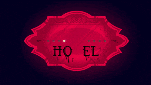 a sign that says hazbin ho el with a cartoon character behind it
