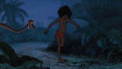 a cartoon of a boy with a snake in his mouth