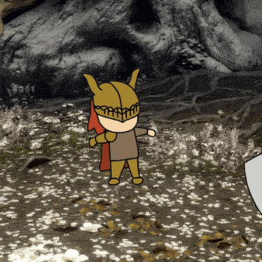 a cartoon of a man wearing a helmet and a red cape