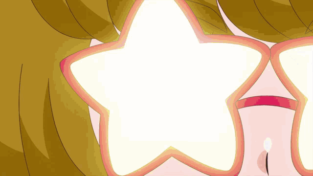 a girl wearing sunglasses with a star shaped rim