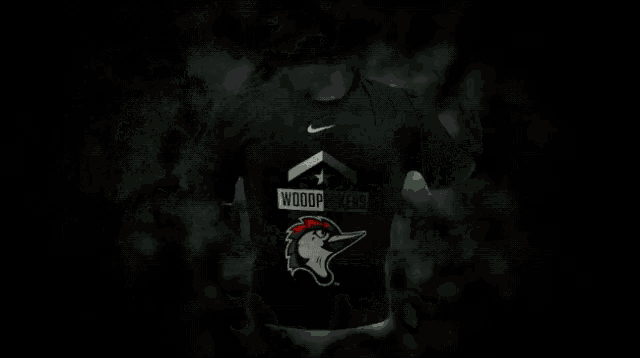 a gray nike t-shirt with a green lion on it