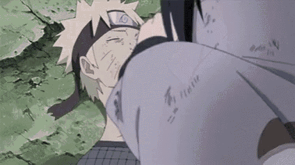 a close up of a person 's face in a naruto anime .
